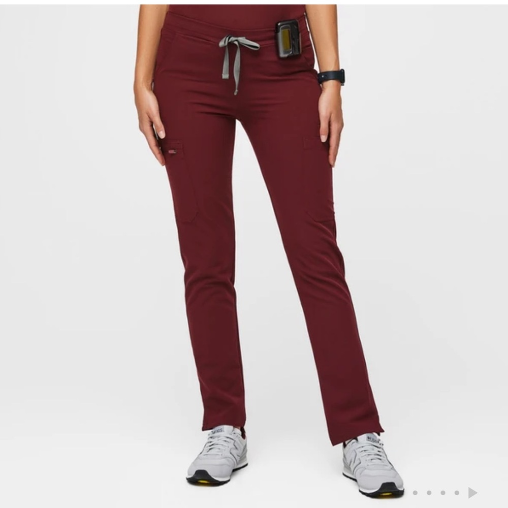 Burgundy Yola Skinny Straight Pants-S/T